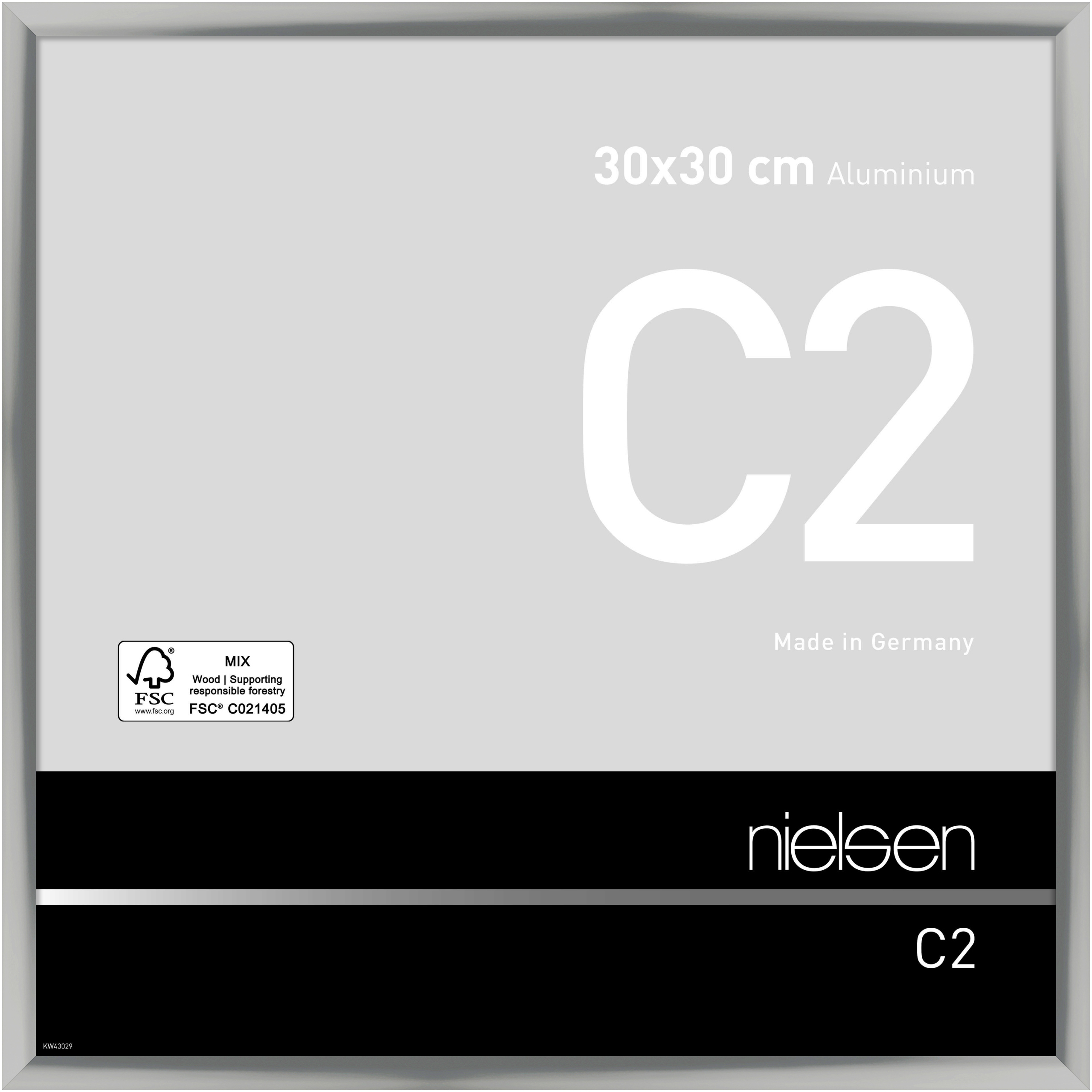 nielsen Aluminium Bilderrahmen C2, 30x30 cm, Silber