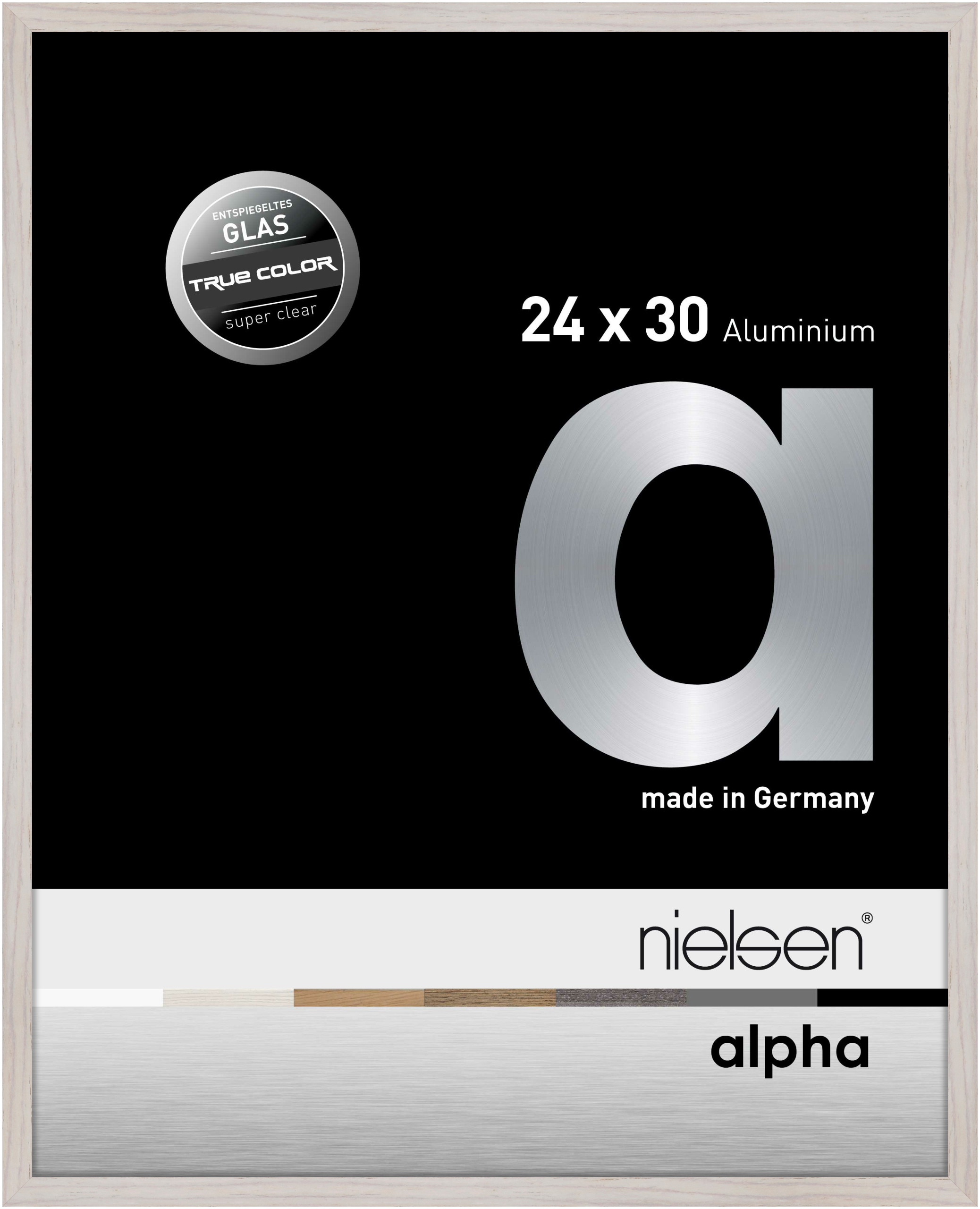 nielsen Aluminium Bilderrahmen Alpha True Color, 24x30 cm, Eiche Weiß