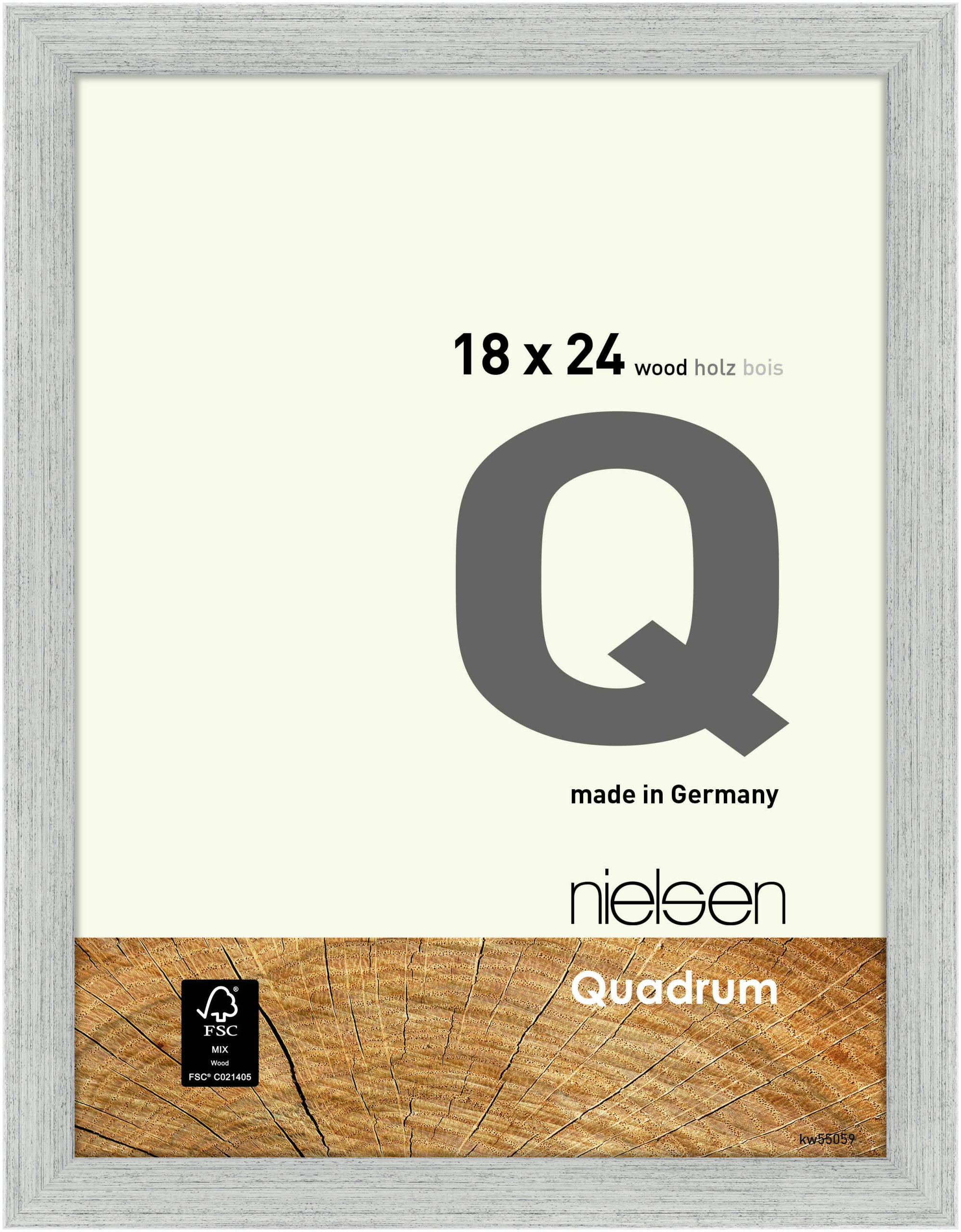 nielsen Holz Bilderrahmen Quadrum, 18x24 cm, Silber