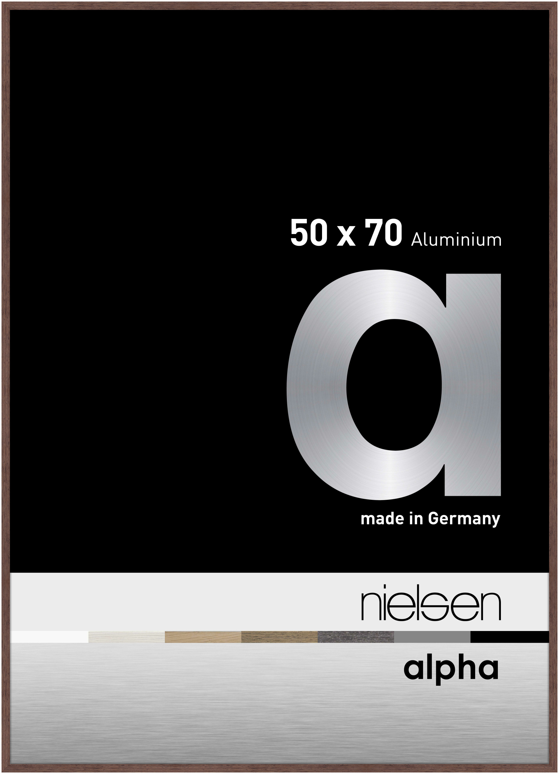 nielsen Aluminium Bilderrahmen Alpha, 50x70 cm, Wengé Hell