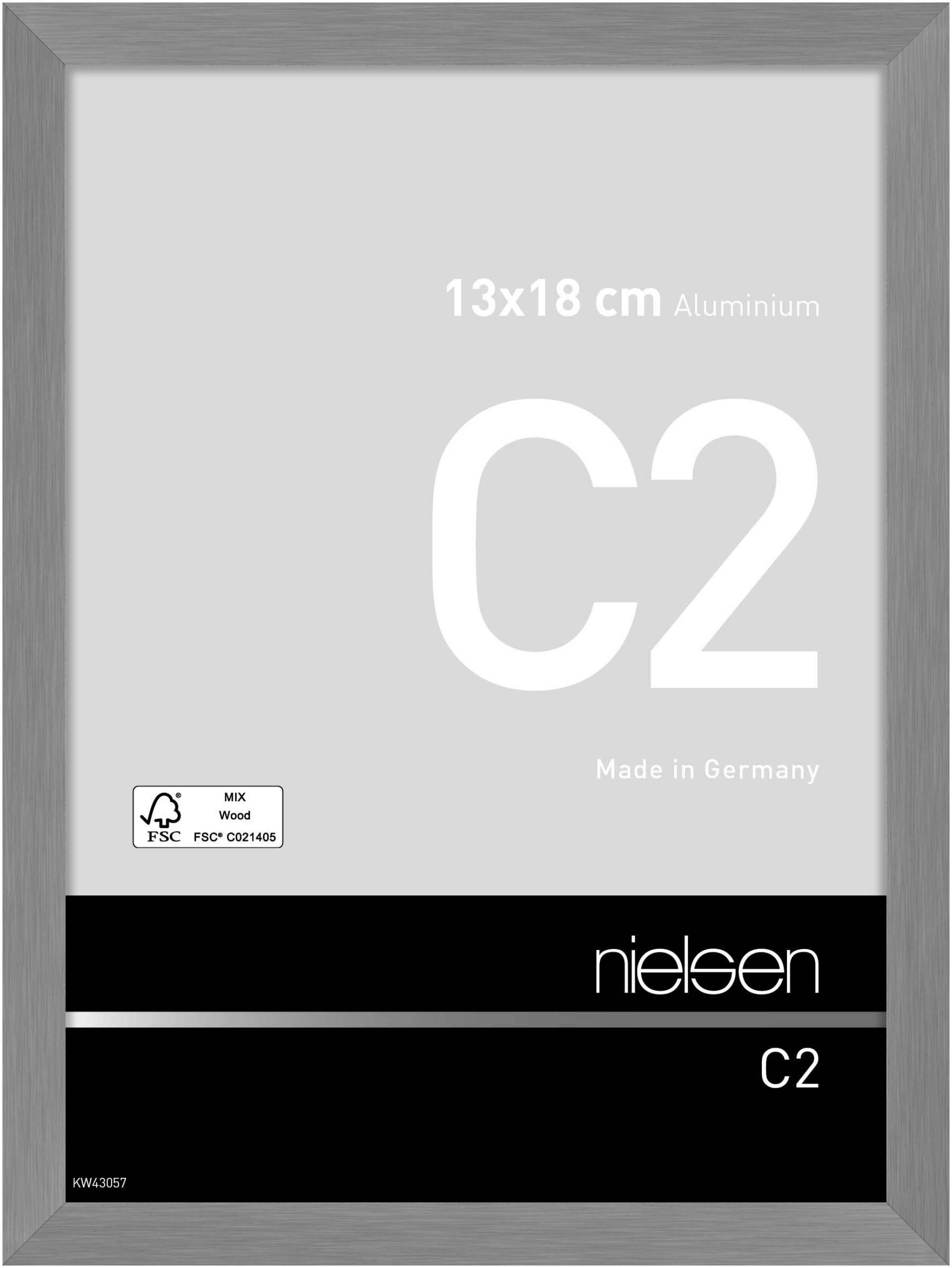nielsen Aluminium Bilderrahmen C2, 13x18 cm, Struktur Grau Matt