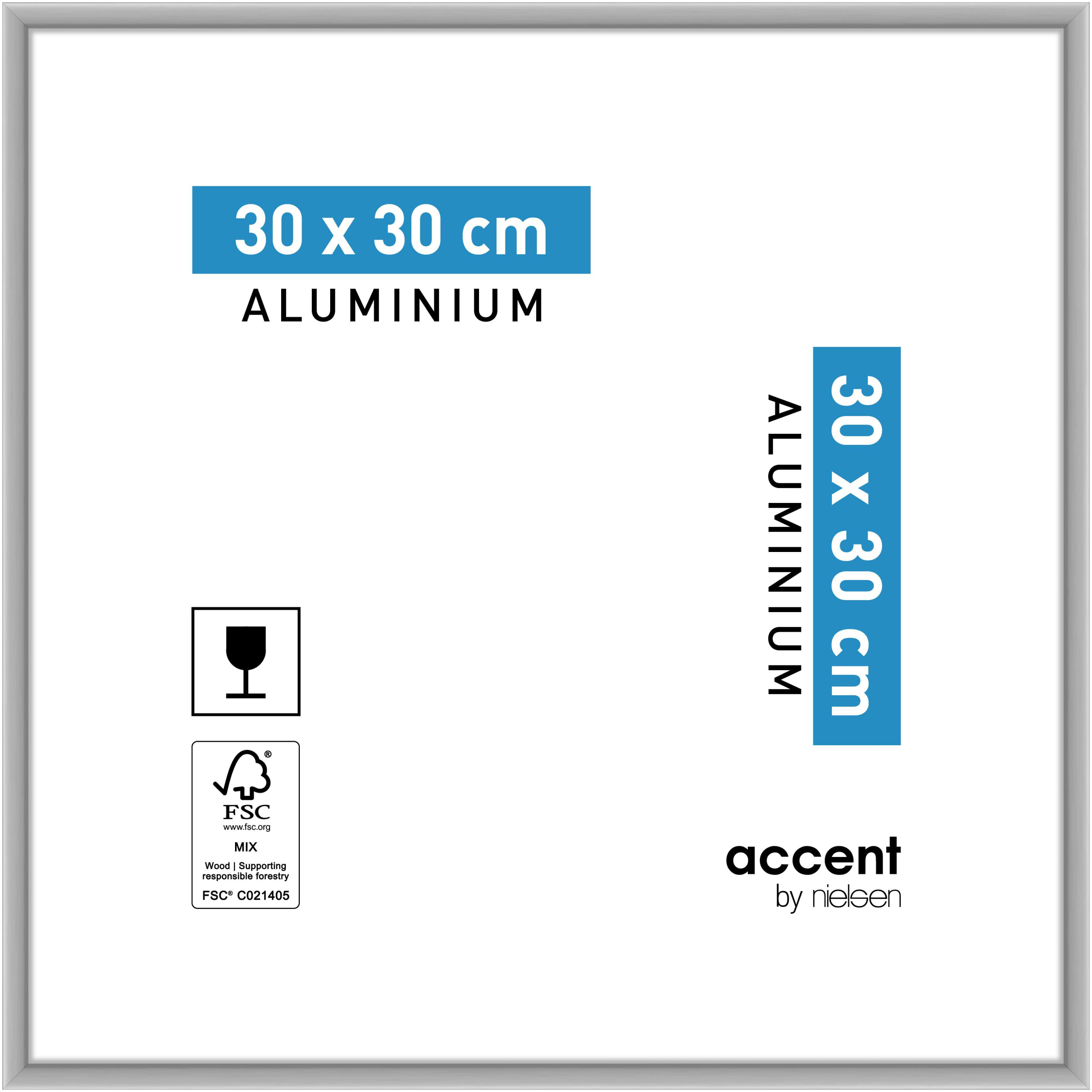 accent by nielsen Aluminium Bilderrahmen Accent, 30x30 cm, Silber Matt