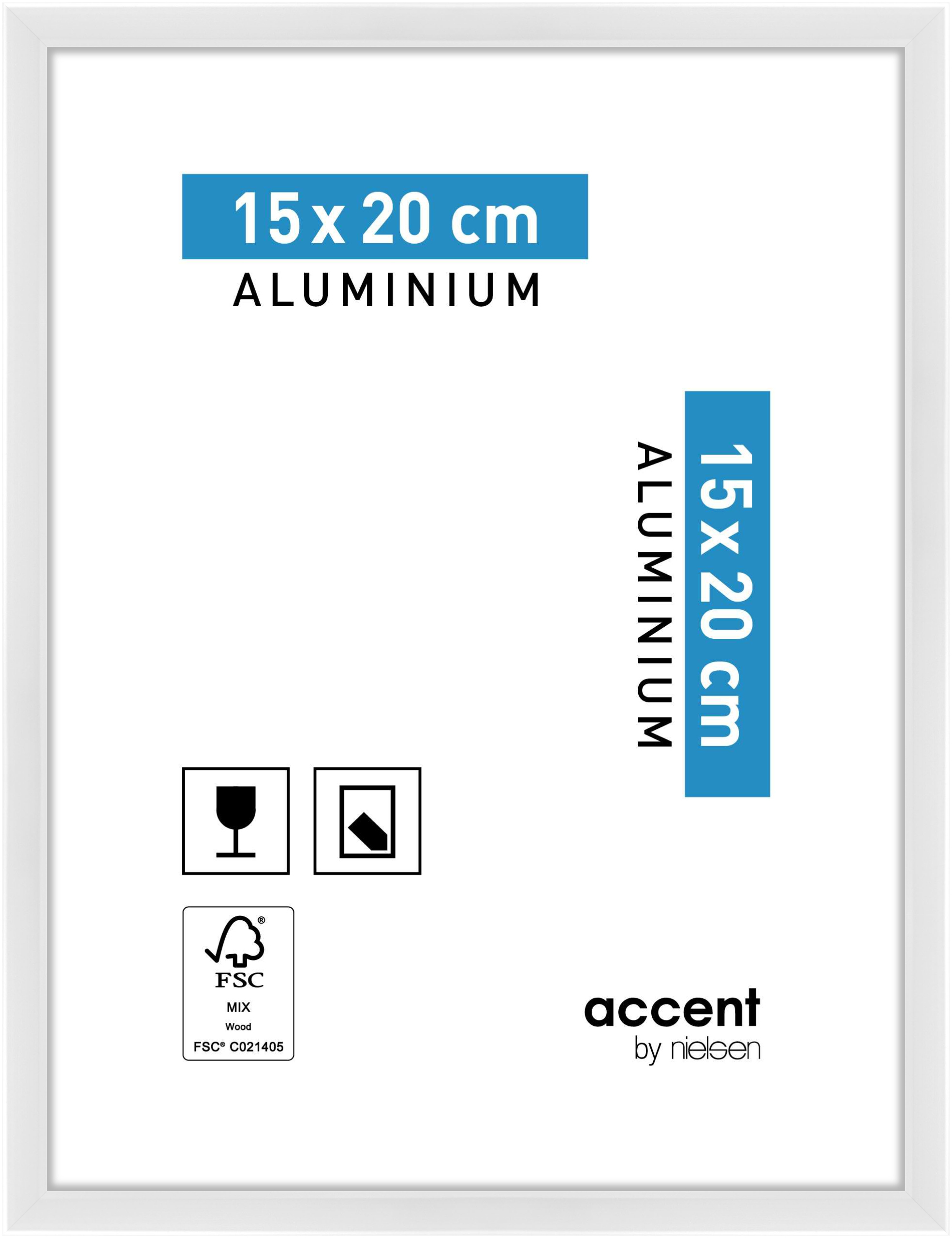 accent by nielsen Aluminium Bilderrahmen Accent, 15x20 cm, Weiß Glanz