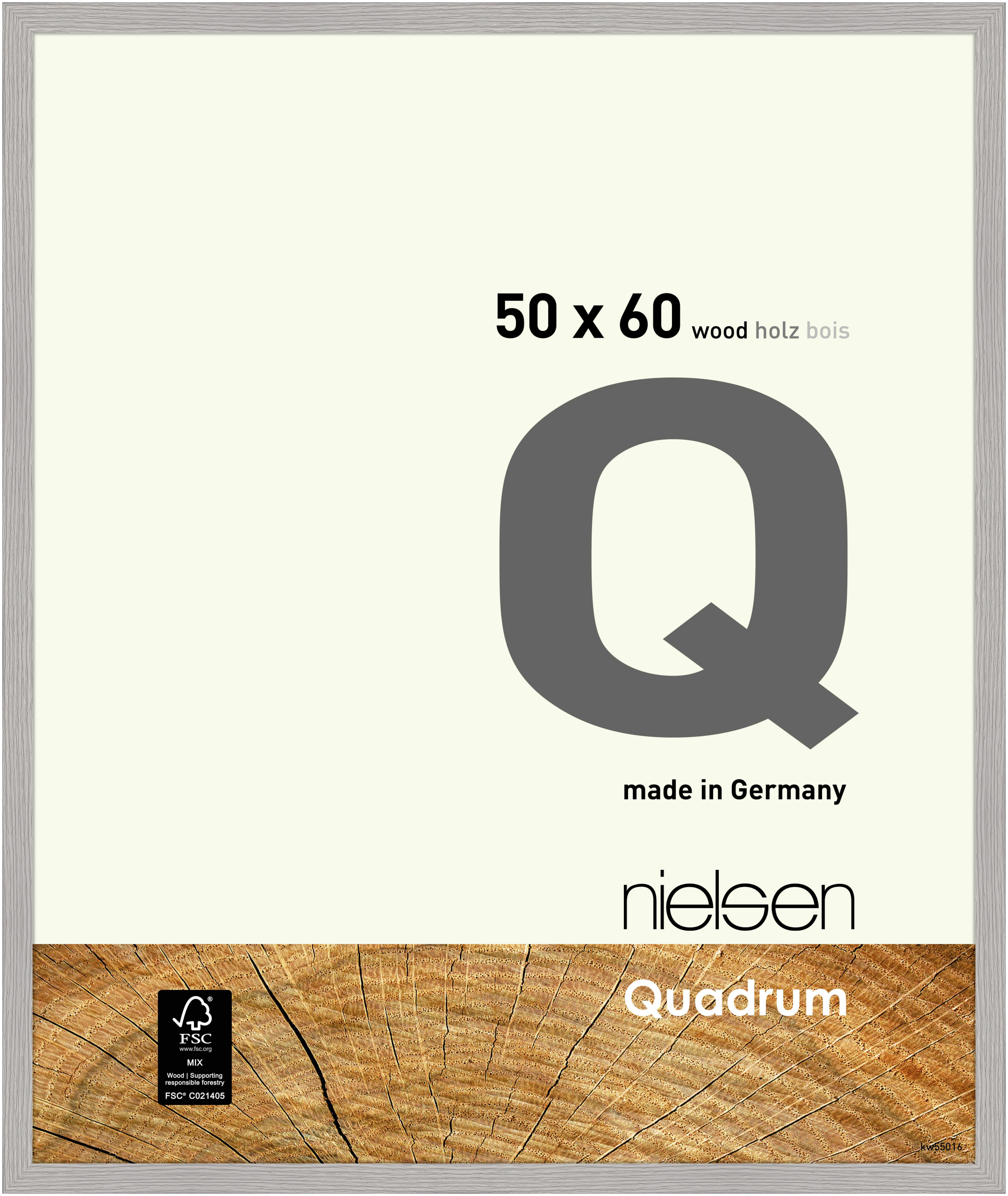 nielsen Holz Bilderrahmen Quadrum, 50x60 cm, Zementgrau