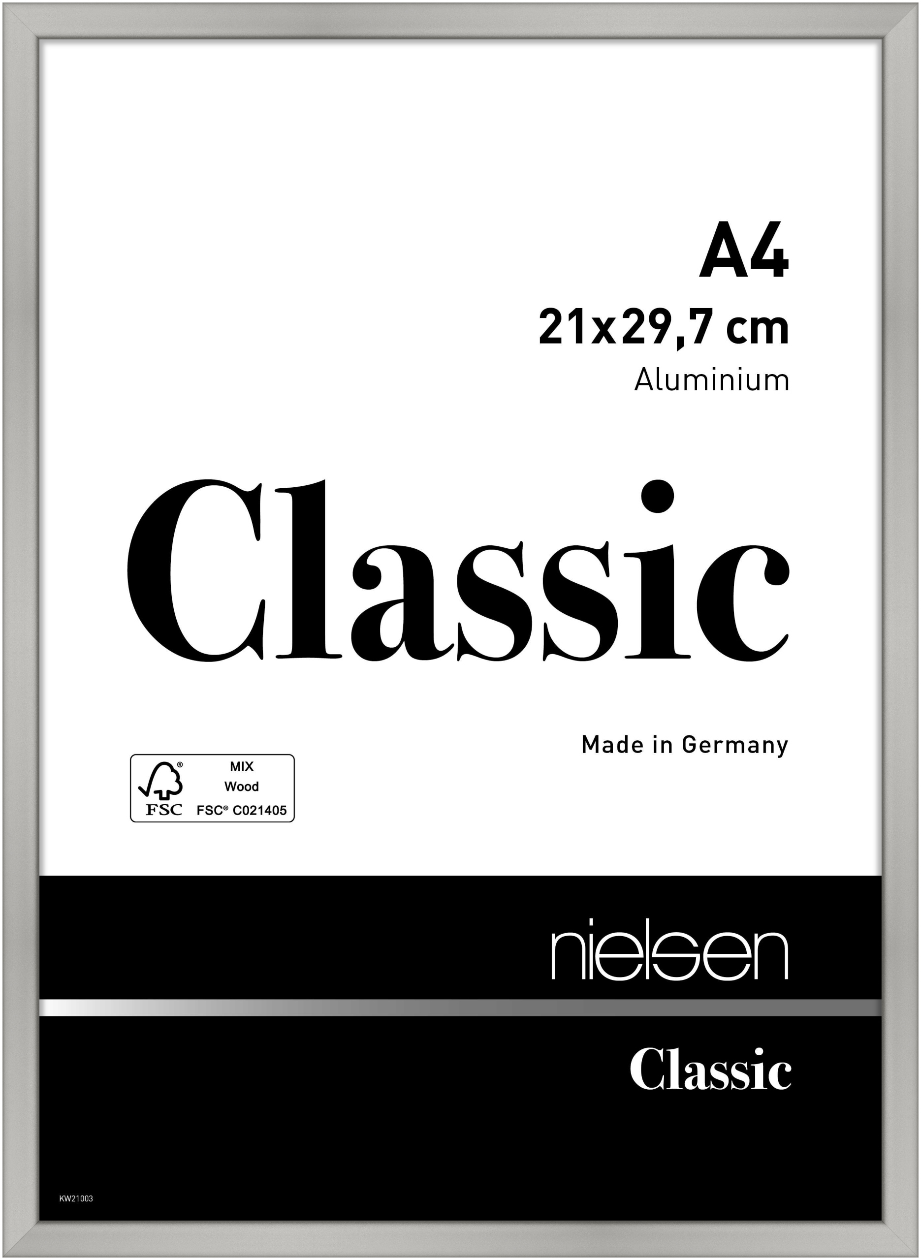 nielsen Aluminium Bilderrahmen Classic, 21x29,7 cm (A4), Silber Matt