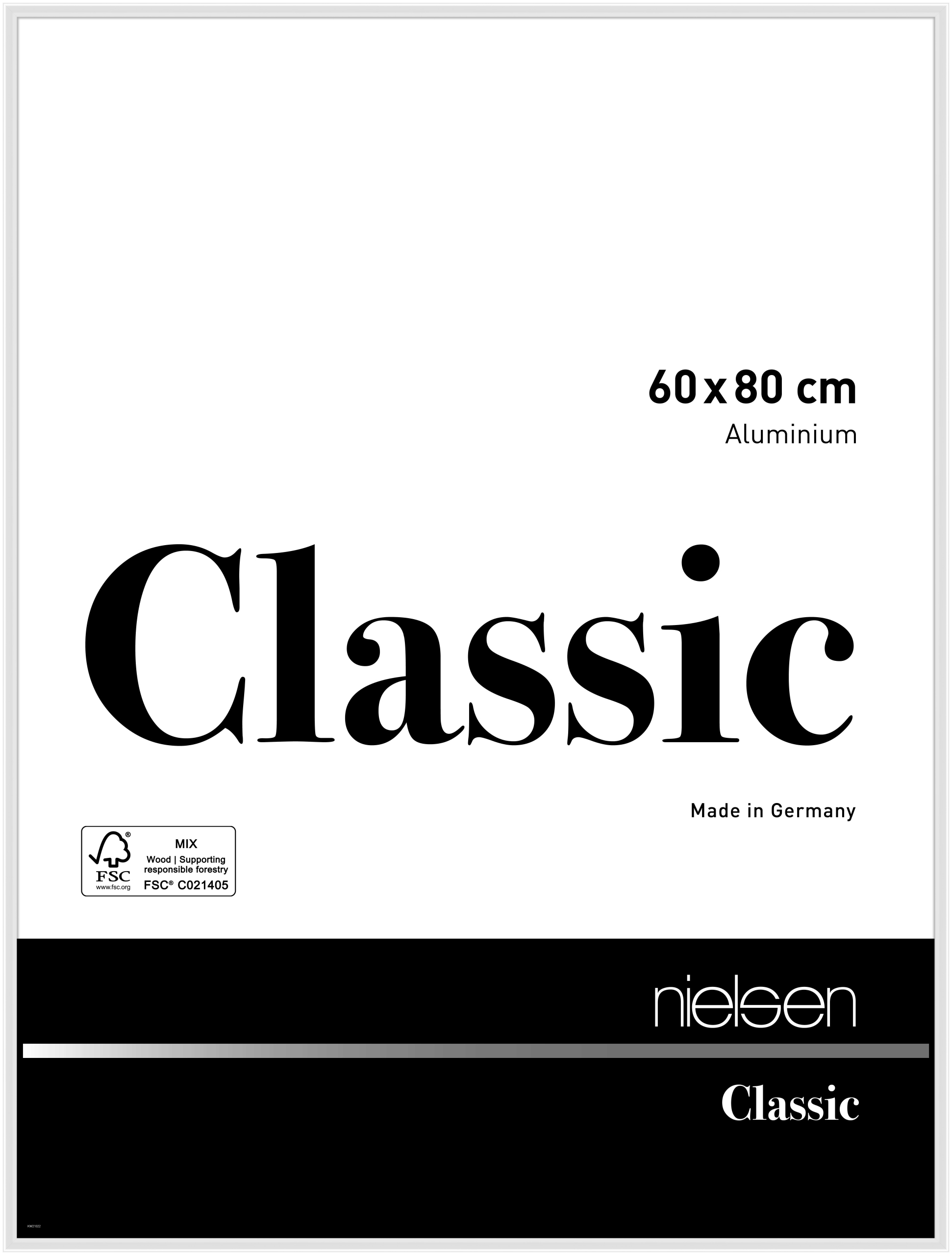 nielsen Aluminium Bilderrahmen Classic, 60x80 cm, Weiß Glanz