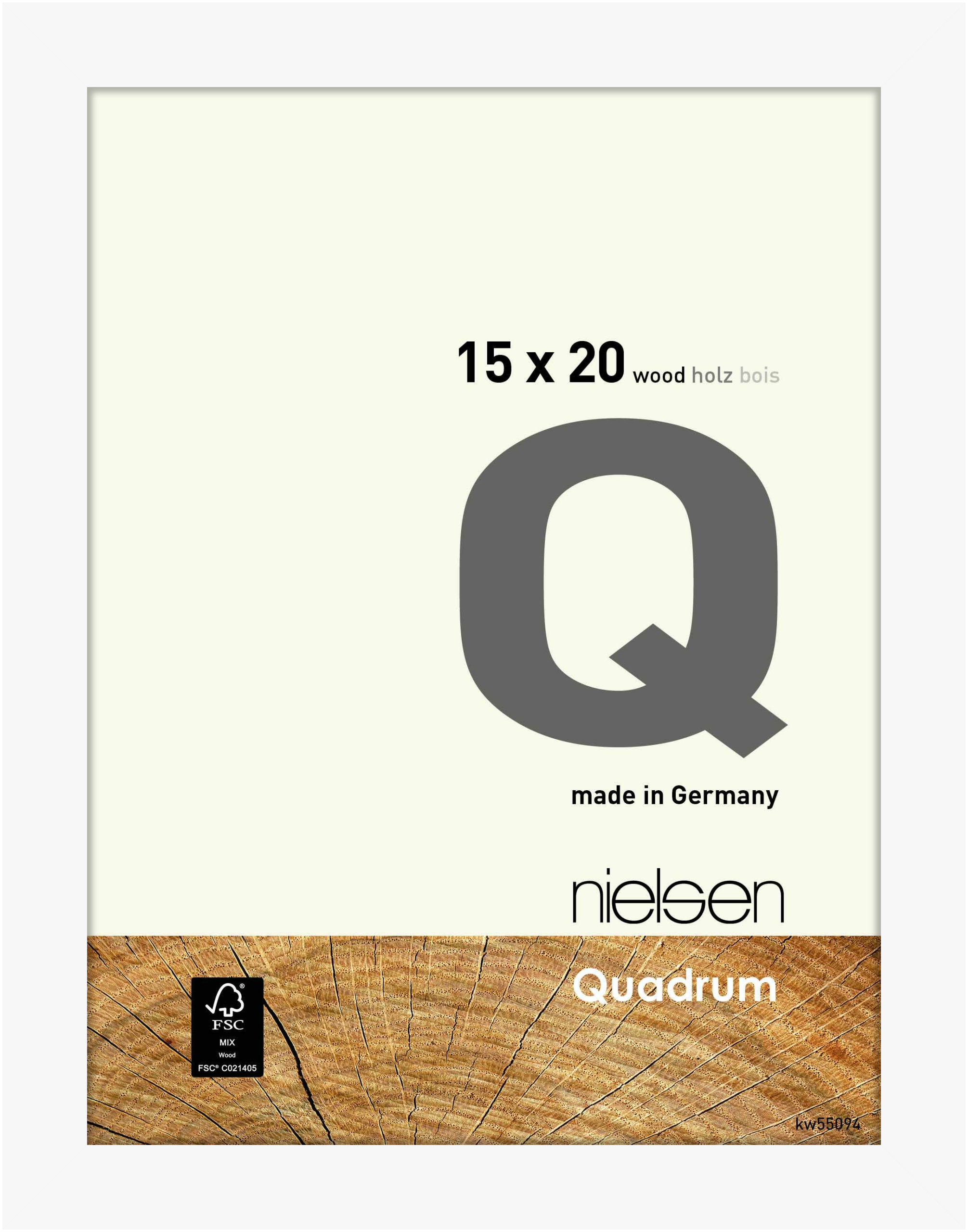 nielsen Holz Bilderrahmen Quadrum, 15x20 cm, Deckend Weiß