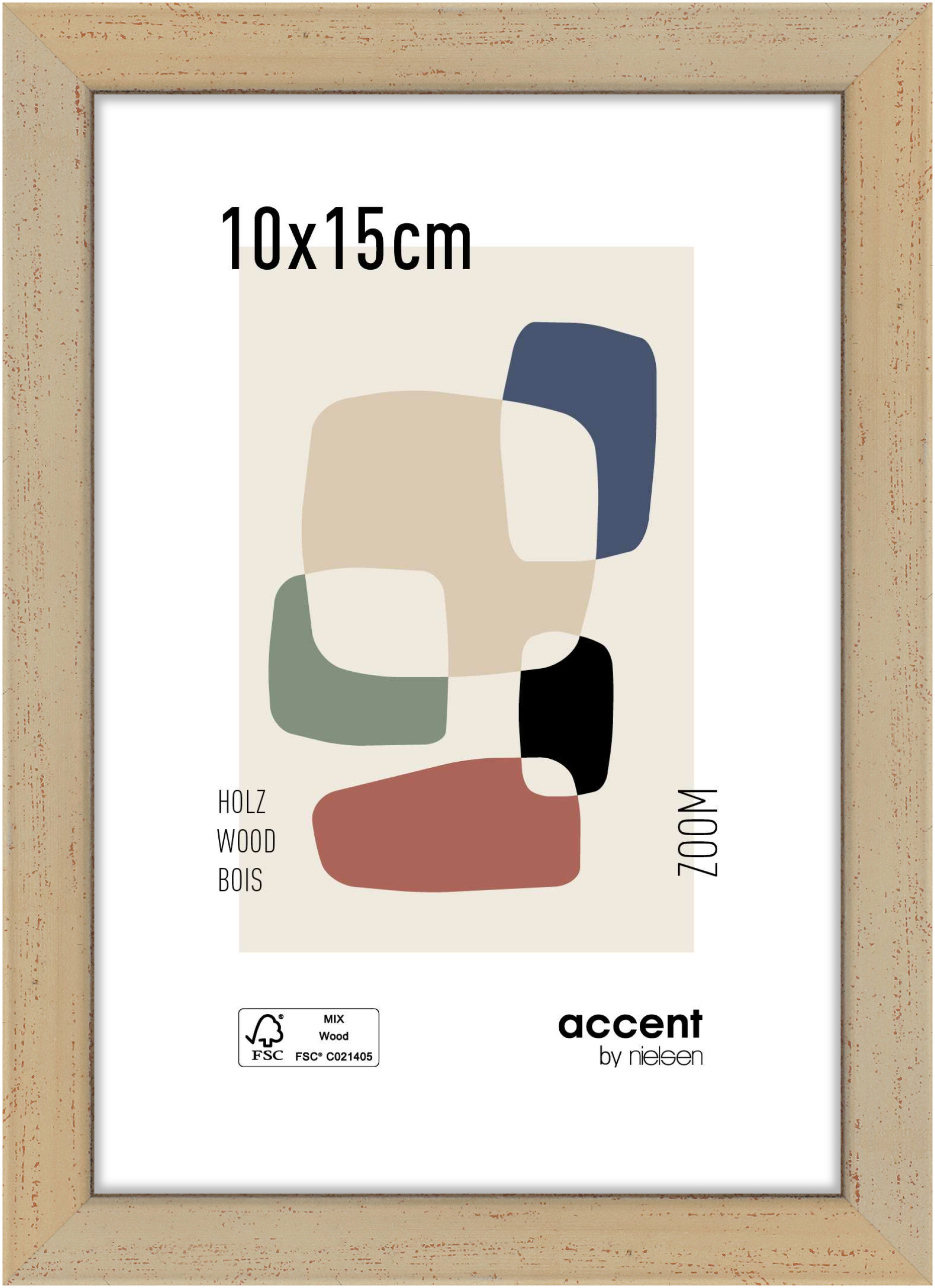 accent by nielsen Holz Bilderrahmen Zoom, 10x15 cm, Gold
