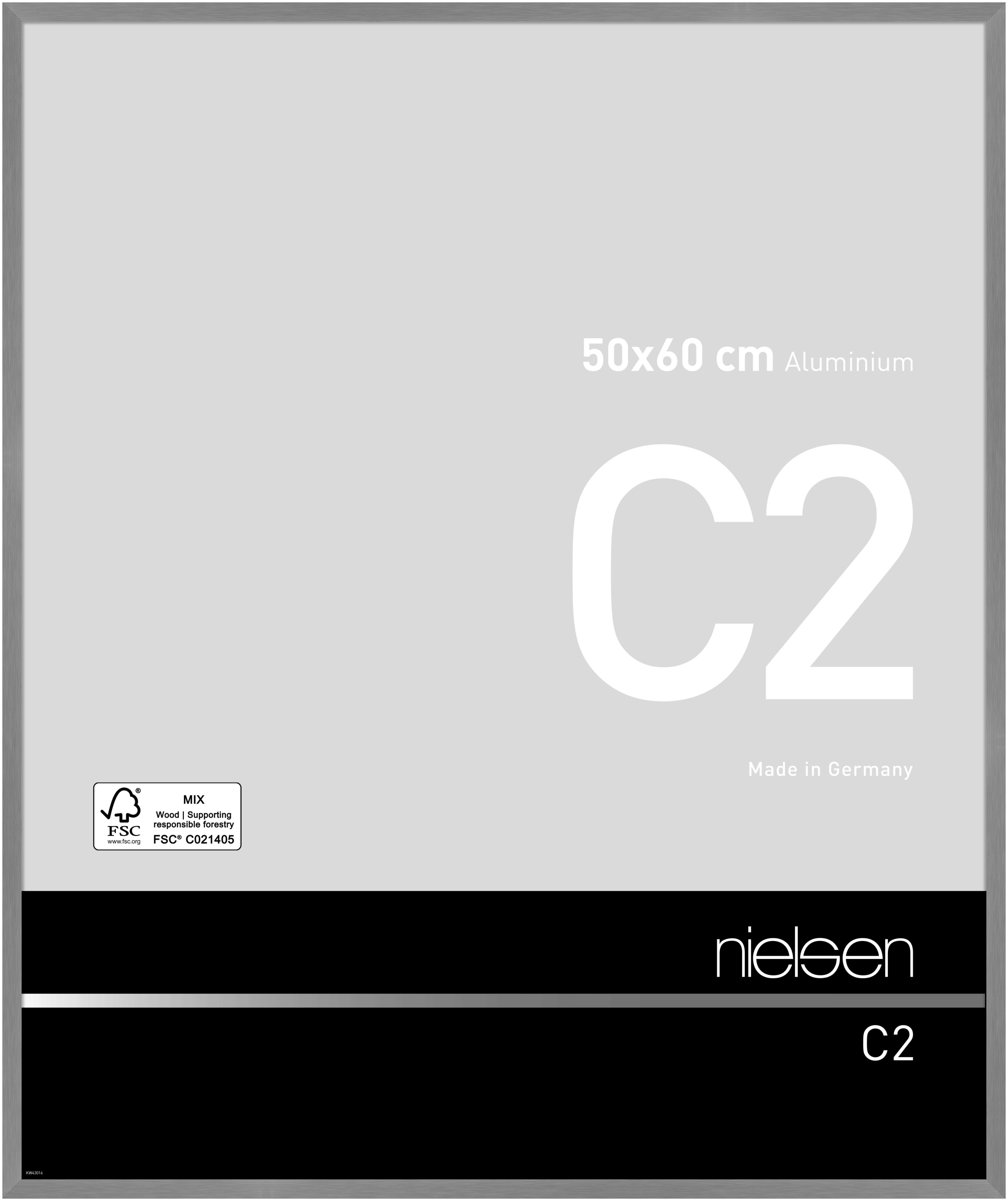 nielsen Aluminium Bilderrahmen C2, 50x60 cm, Struktur Grau Matt