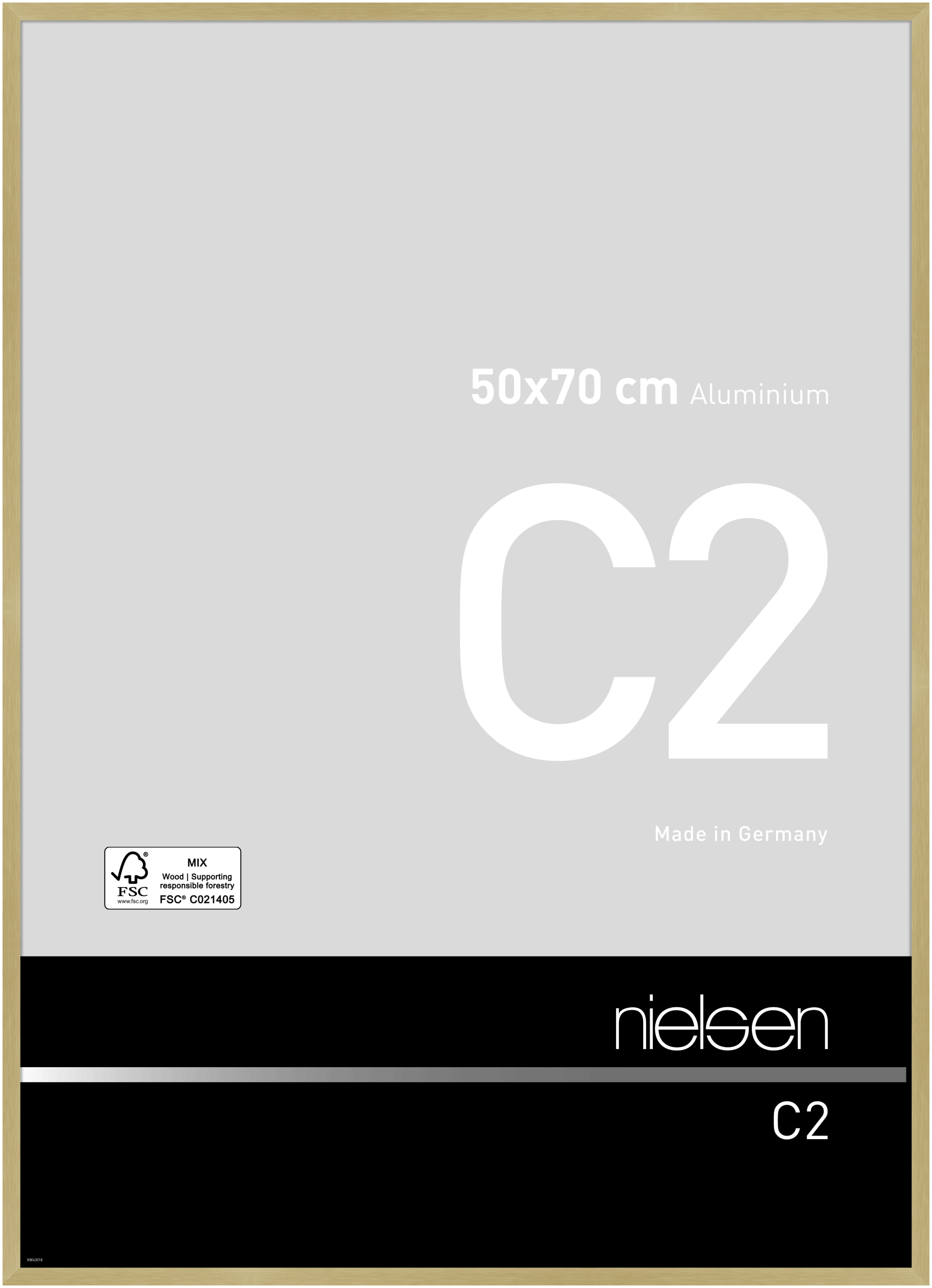nielsen Aluminium Bilderrahmen C2, 50x70 cm, Struktur Gold Matt